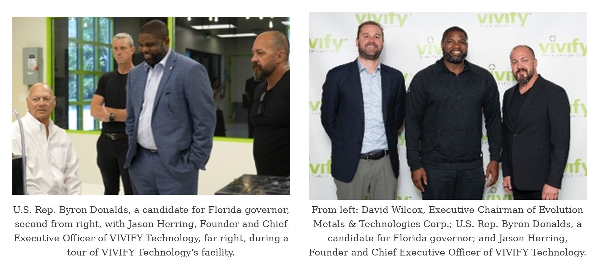 VIVIFY Technology and EM&T leadership with U.S. Rep. Byron Donalds
